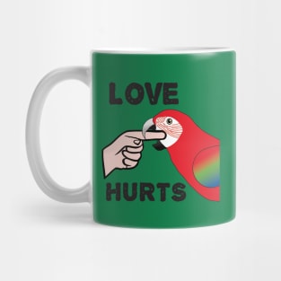 Love Hurts - Greenwing Macaw Parrot Mug